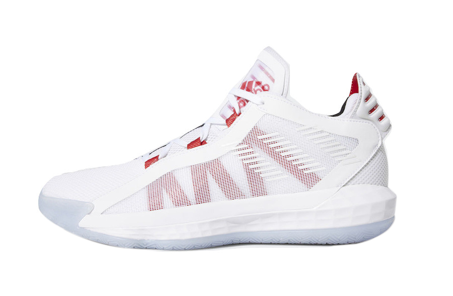 adidas Dame 6 White Scarlet