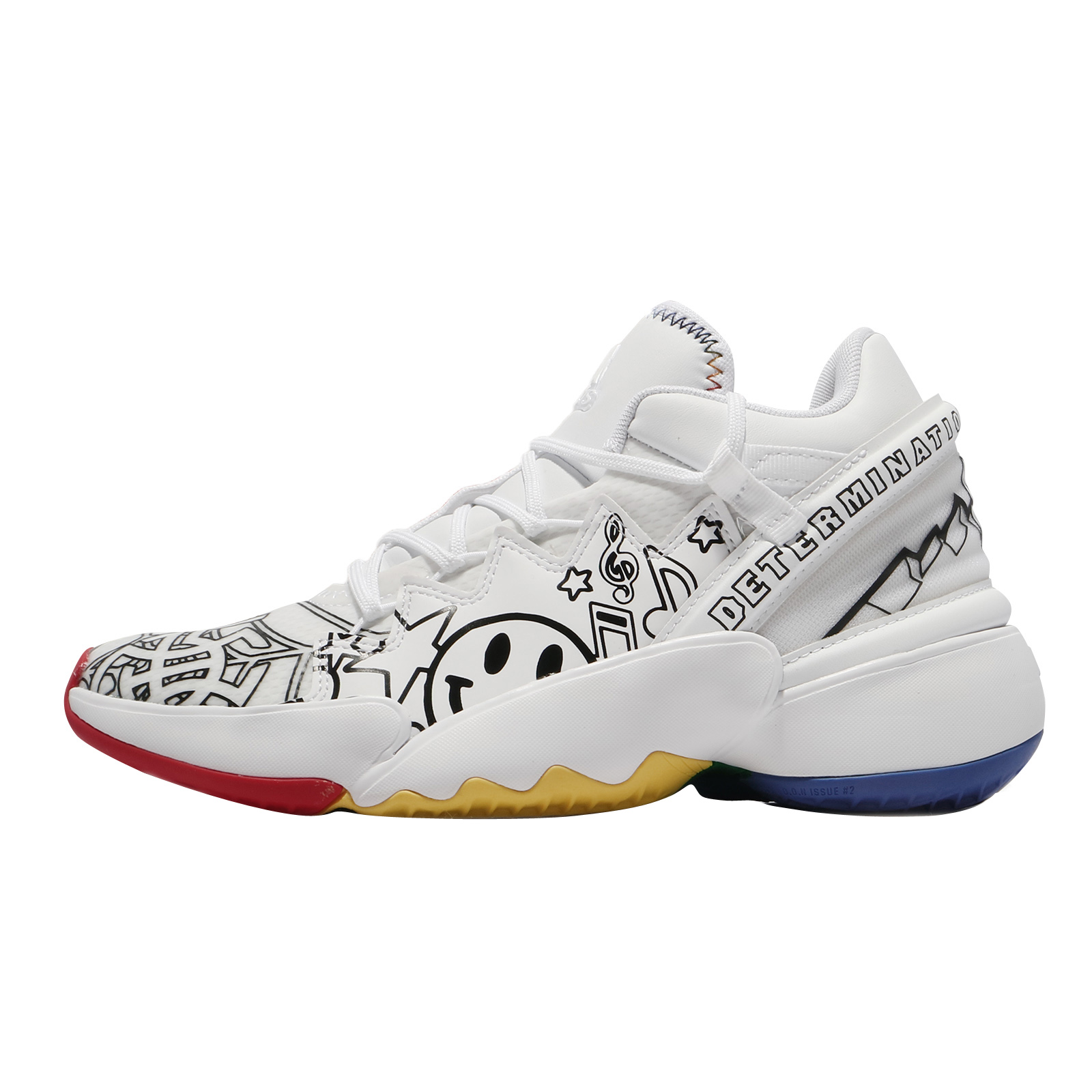 adidas DON Issue 2 GS Cloud White Red Blue