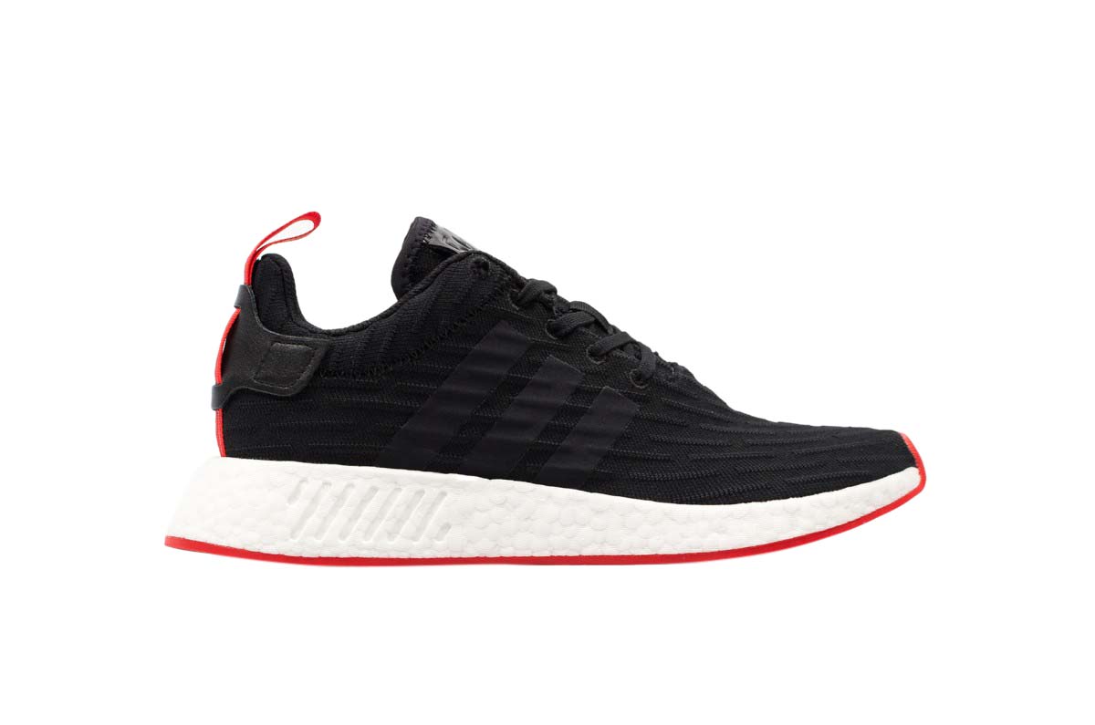 Adidas nmd r2 black white red online