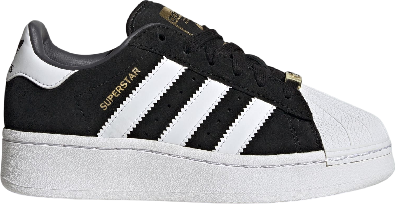 Adidas superstar black gs best sale