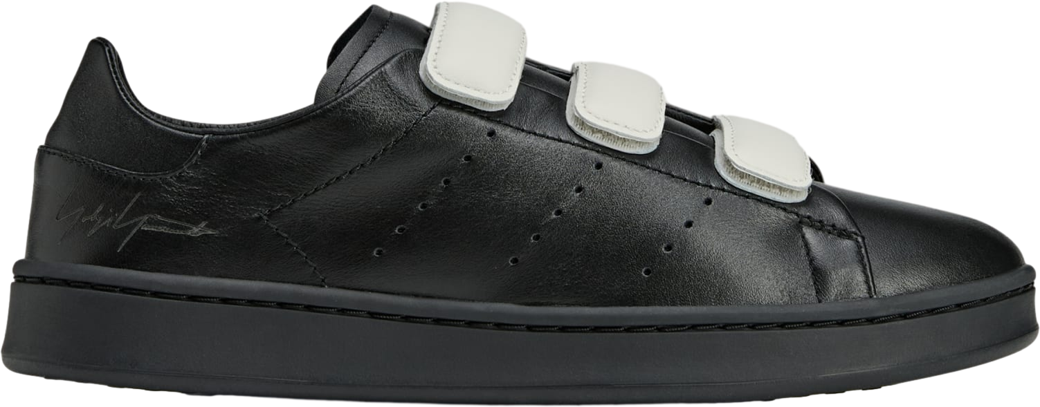 adidas★人気コラボ Y-3 STAN SMITH HOOK-AND-LOOP ロゴ レザー adidas Y-3 Stan Smith Hook-And-Loop - Black | Free Shipping