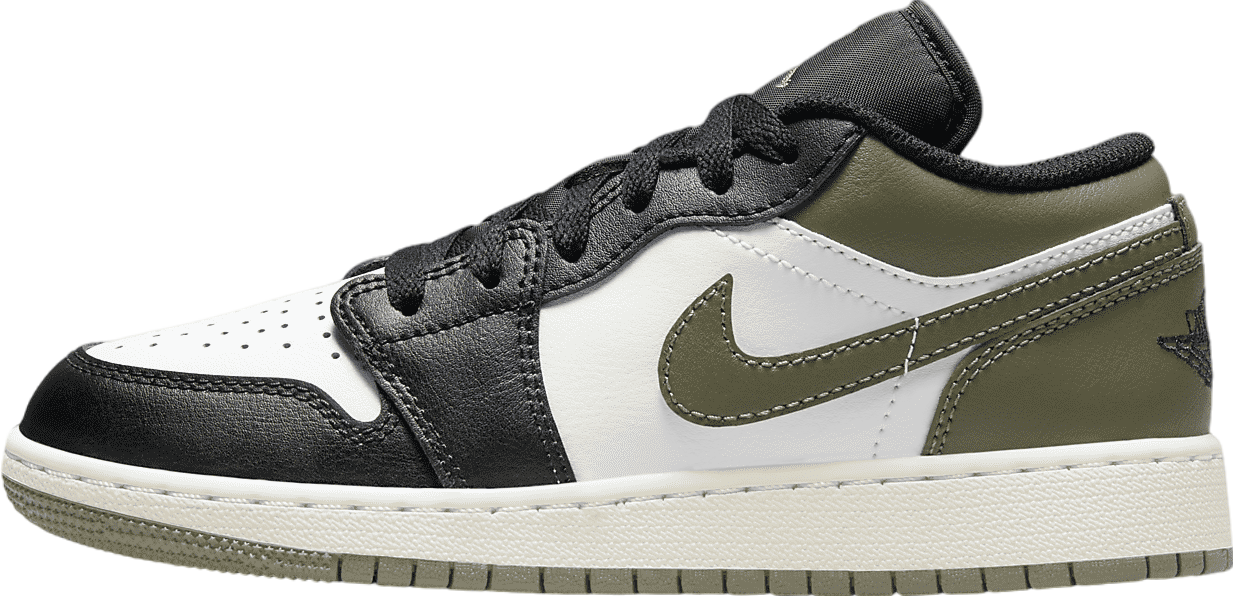 Jordan 1 Mid Black White Olive Men's - DQ8426-092 - US