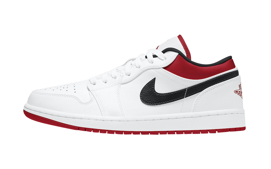 Air Jordan 1 Low White University Red Black - Sep 2020 - 553558