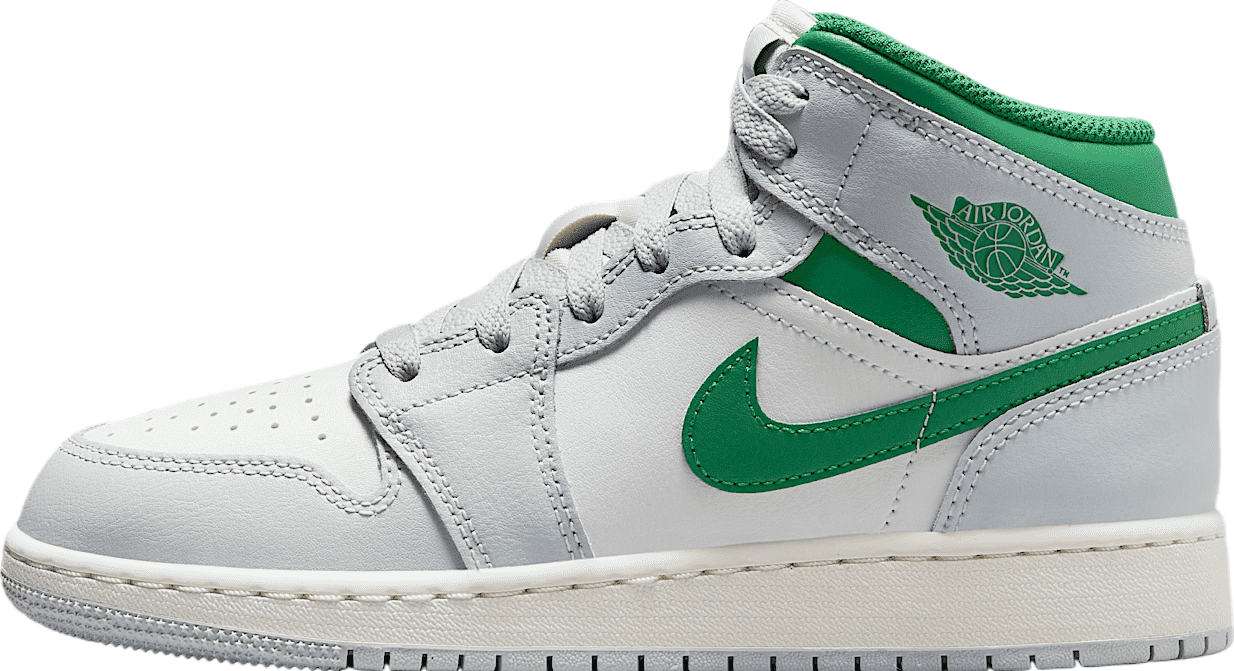 Air Jordan 1 Mid GS White / Black / Green Glow - Mar 2024 - DQ8423