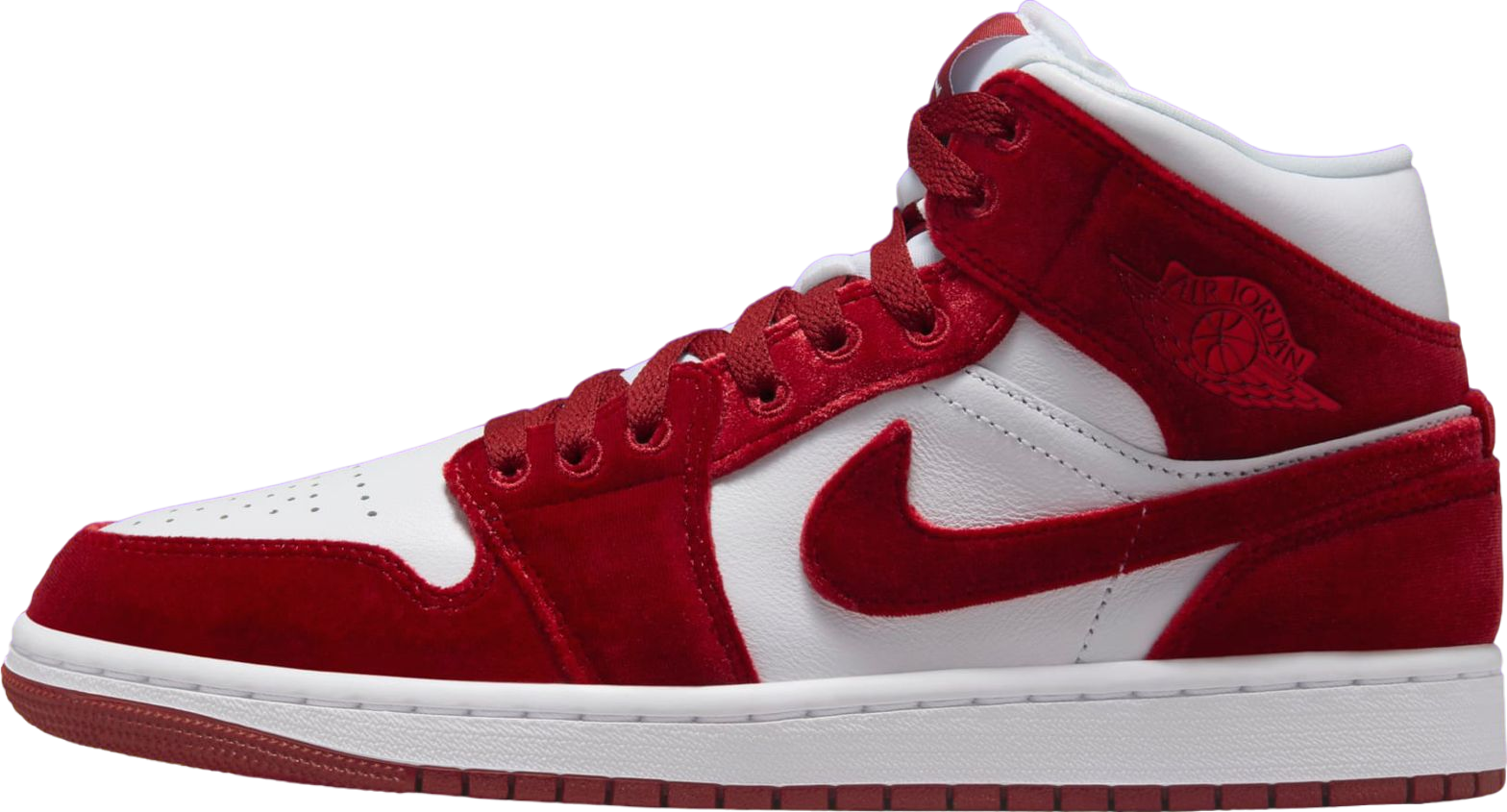 Air Jordan 1 Mid Red Velvet White / Team Red