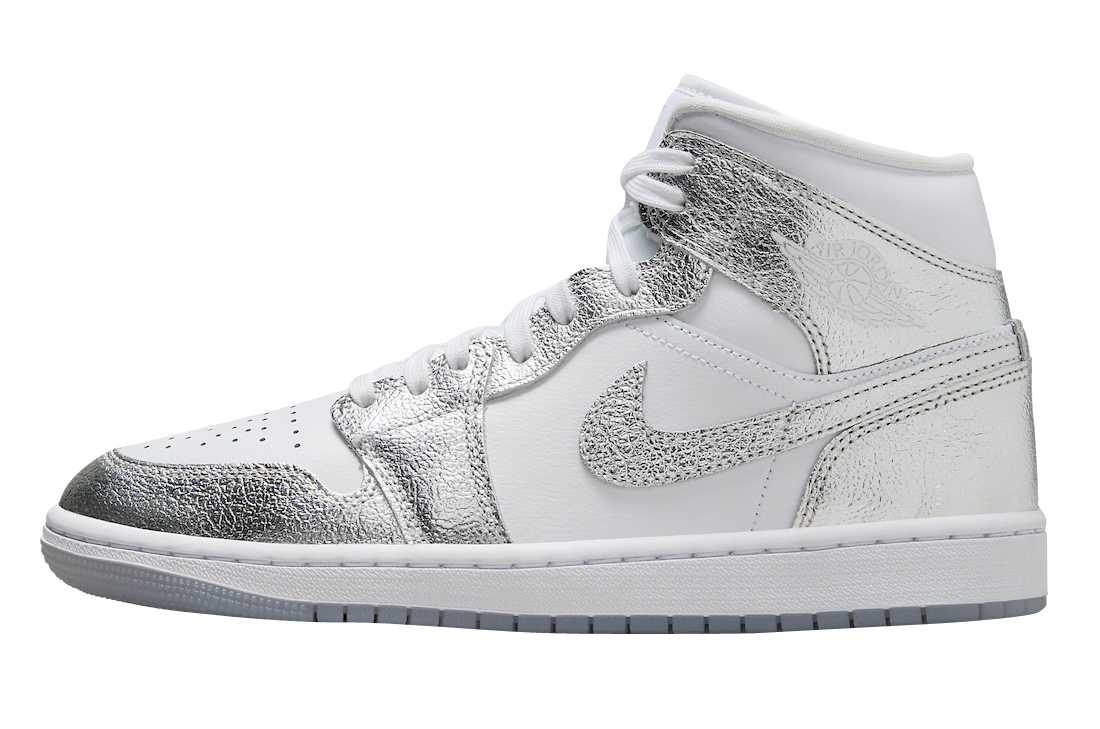 Air Jordan 1 Mid SE WMNS Metallic Silver