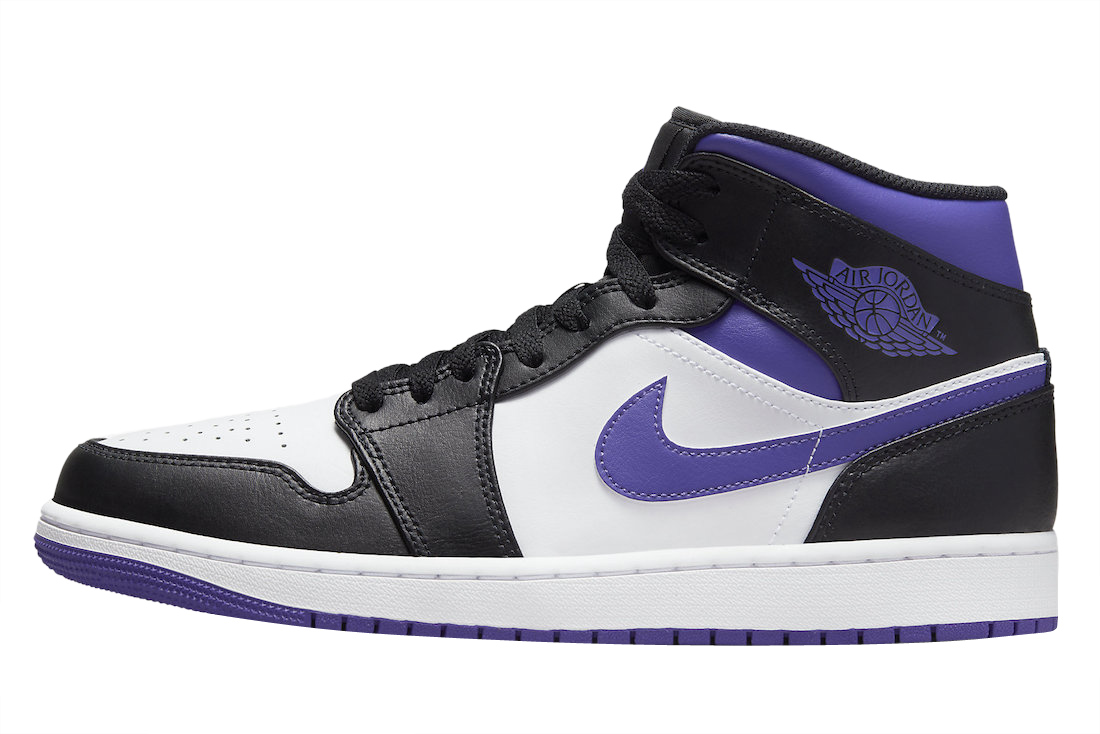 Air Jordan 1 Mid White Black Purple