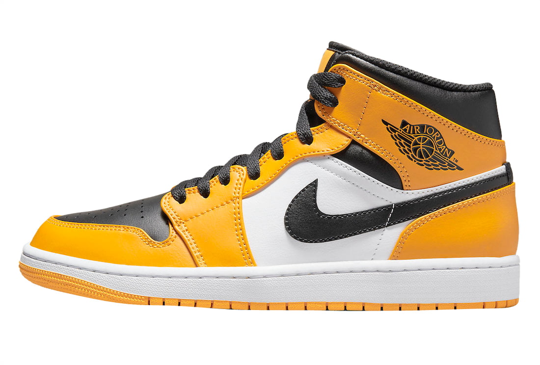 Air Jordan 1 Mid White Black Yellow - Jun 2022 - 554724-701