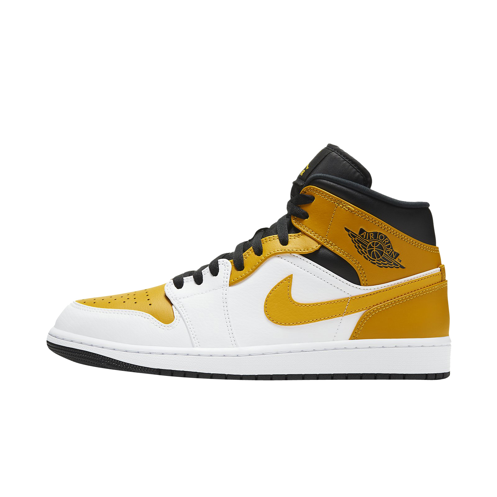 Air Jordan 1 Mid White University Gold Black