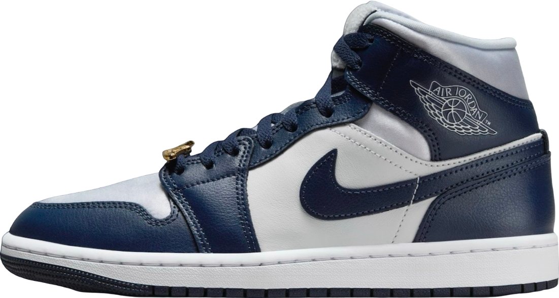 Air Jordan 1 Mid WMNS Football Grey / Midnight Navy