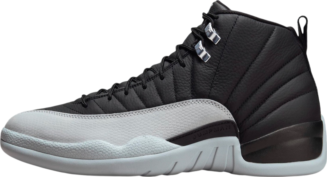 Air jordan 12 black white on sale