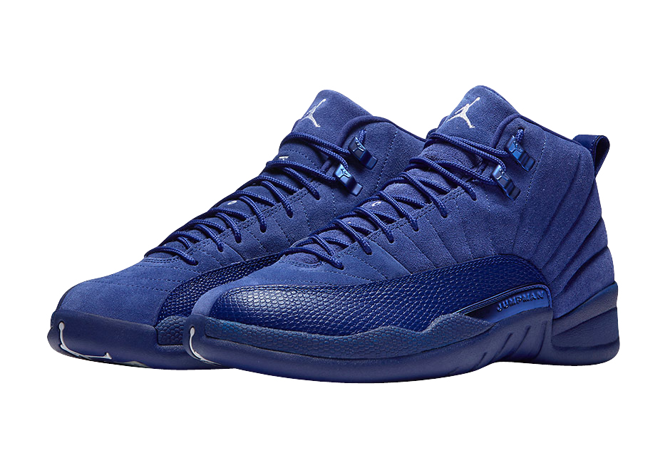 Air Jordan 12 GS Blue Suede Nov 2016 153265 400 KicksOnFire