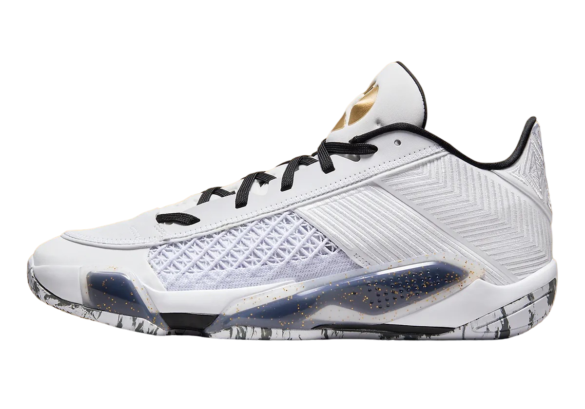 Air Jordan 38 Low White Metallic Gold