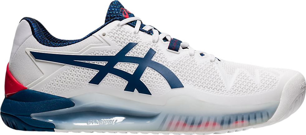Asics Gel-Resolution 8 Wide White / Mako Blue - Jan 2024