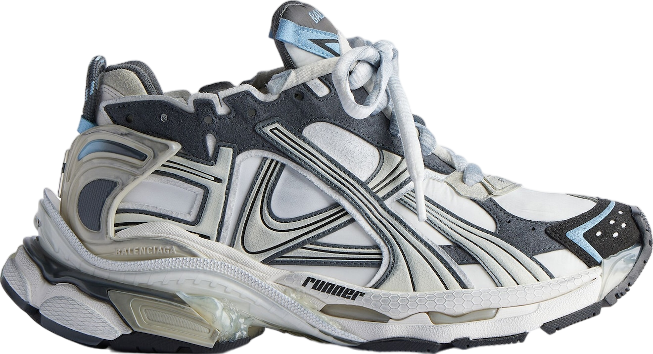 関税込【BALENCIAGA】Runner 2 Sneakers White/Silver/Gray Balenciaga Runner 2 - White / Silver / Grey – Kith