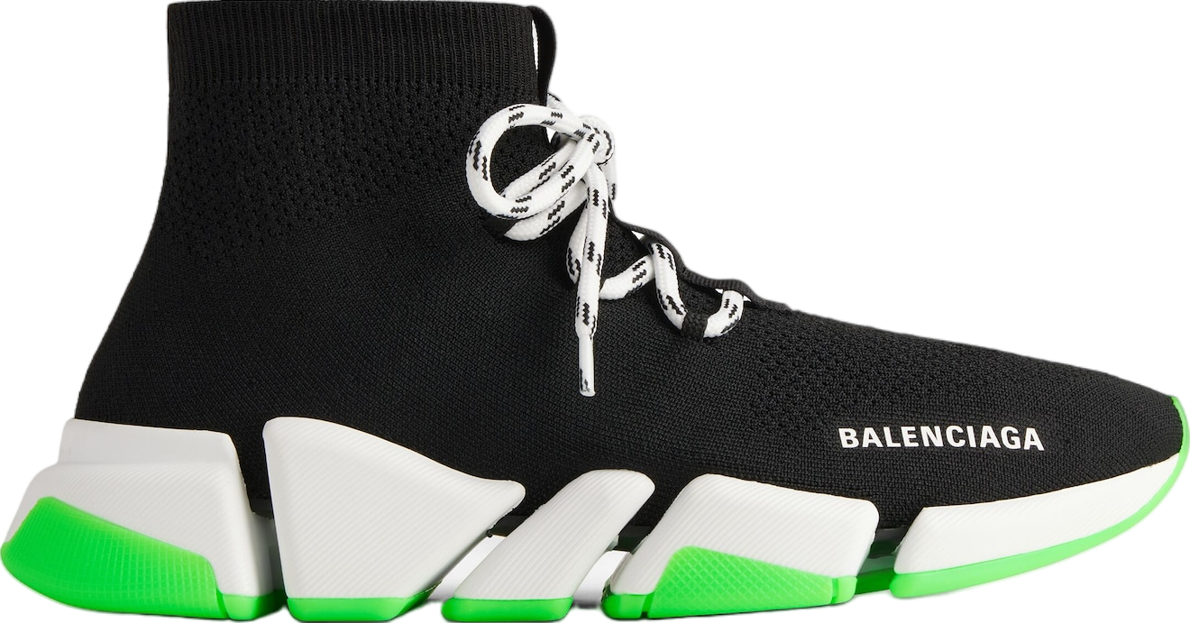 Balenciaga Speed 2.0 Lace-Up Recycled Knit Black / Green