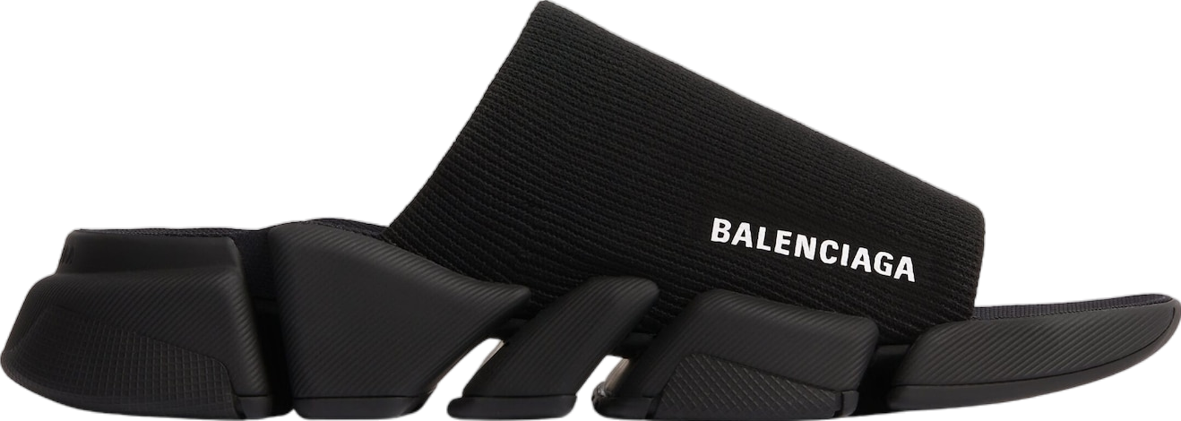 Balenciaga Speed 2.0 Recycled Knit Slide Sandal Black