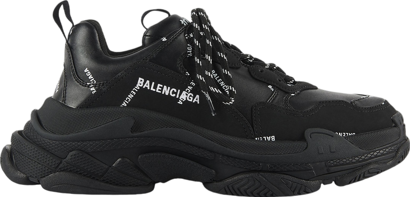 Balenciaga Triple S Allover Logo Black