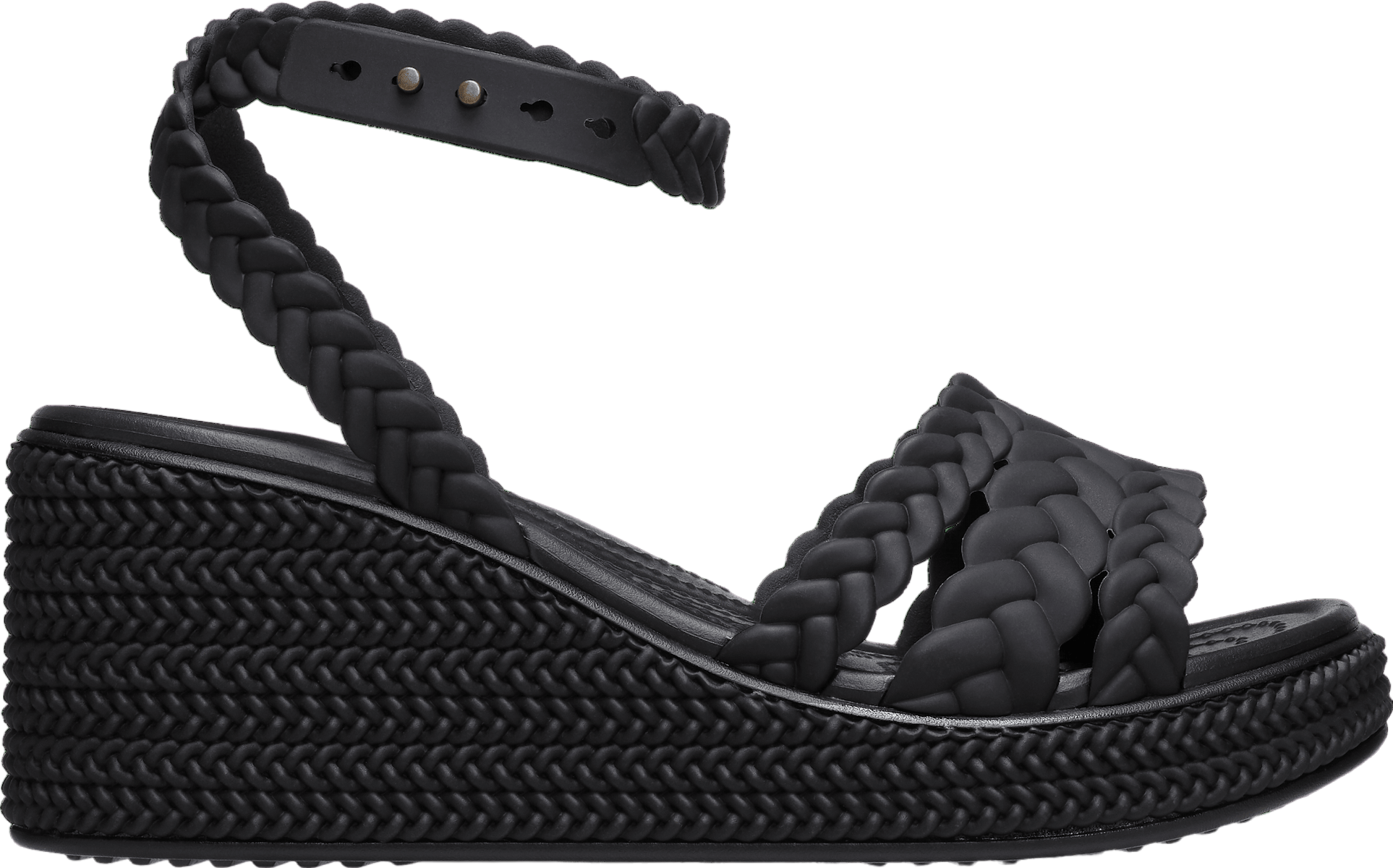 Crocs Brooklyn Woven Ankle Strap Wedge WMNS Black - Feb 2024