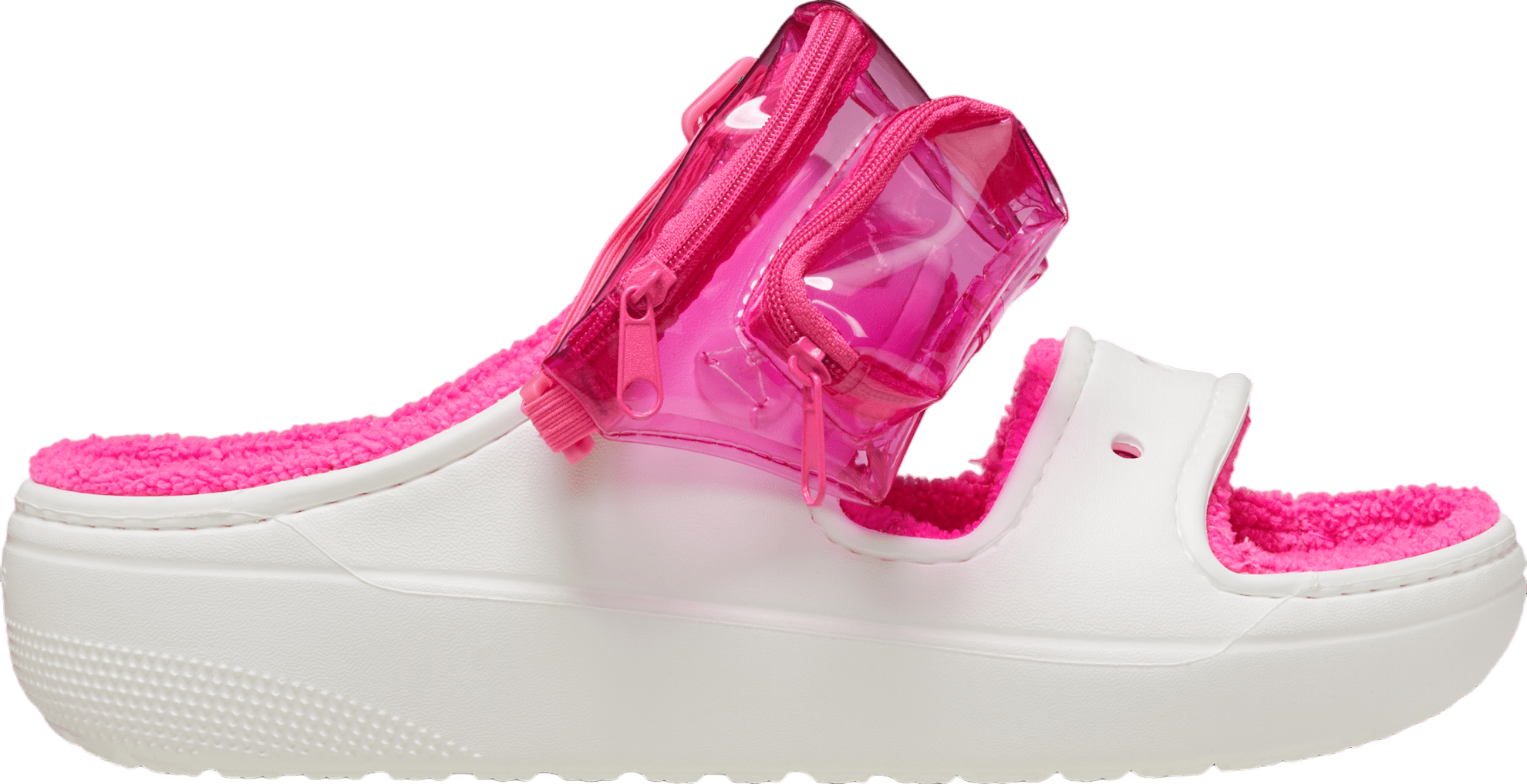 Crocs Classic Cozzzy Towel Neon Highlighter Sandal White / Pink Crush