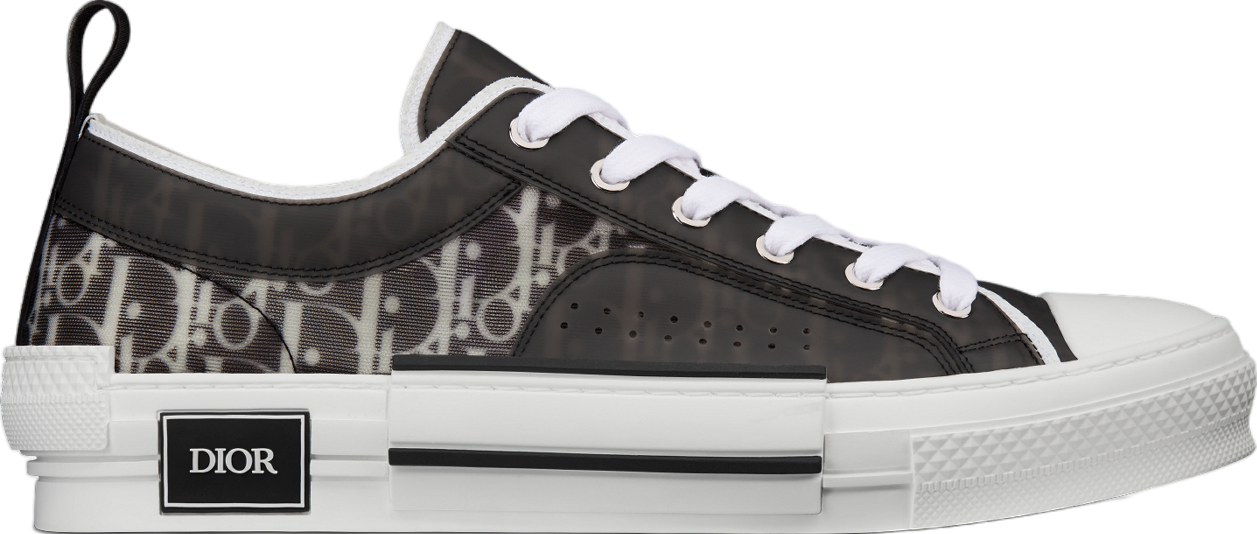 Dior B23 Low Black / White Oblique Canvas