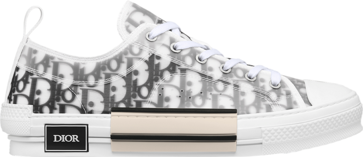 Dior B23 Low White / Black Oblique Canvas