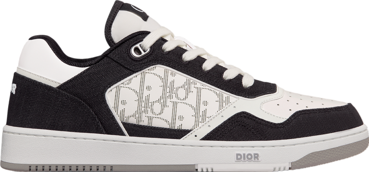 Dior B27 Low White Smooth Calfskin / Black Denim