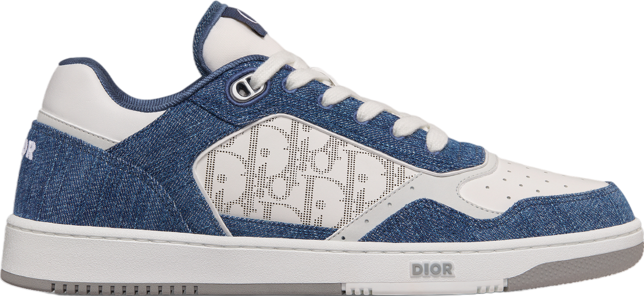 Dior B27 Low White Smooth Calfskin / Blue Denim