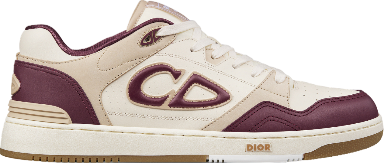 Dior B57 Low Burgundy / Cream Smooth Calfskin