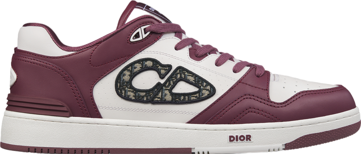 Dior B57 Low Burgundy / White Smooth Calfskin