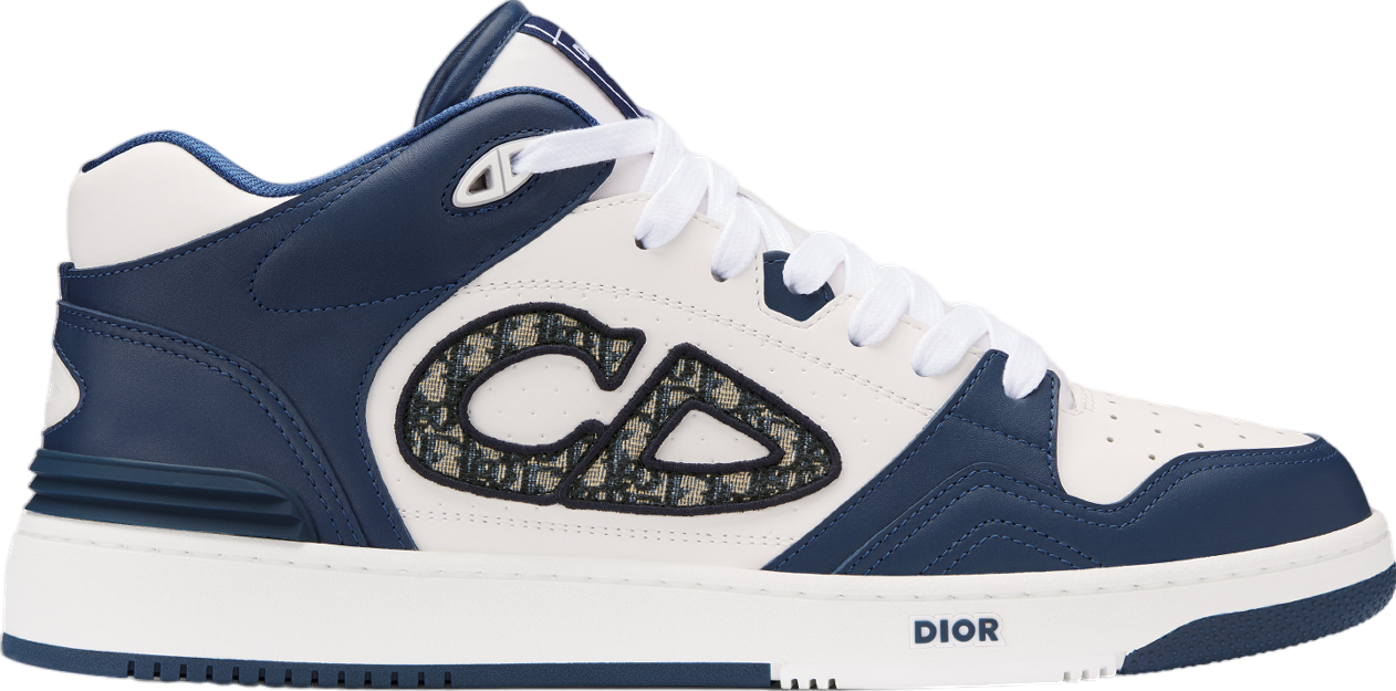 Dior B57 Mid Navy Blue / White Smooth Calfskin