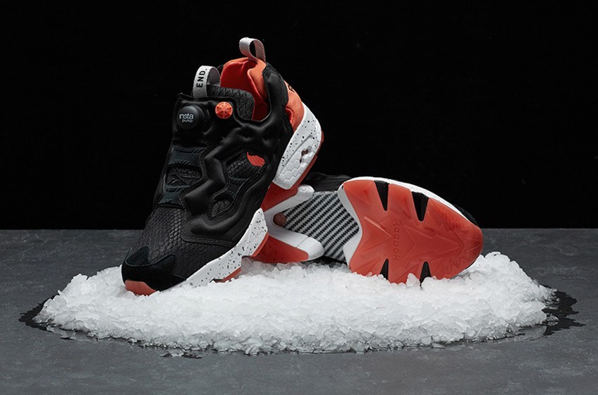 END x Reebok Insta Pump Fury Black Salmon