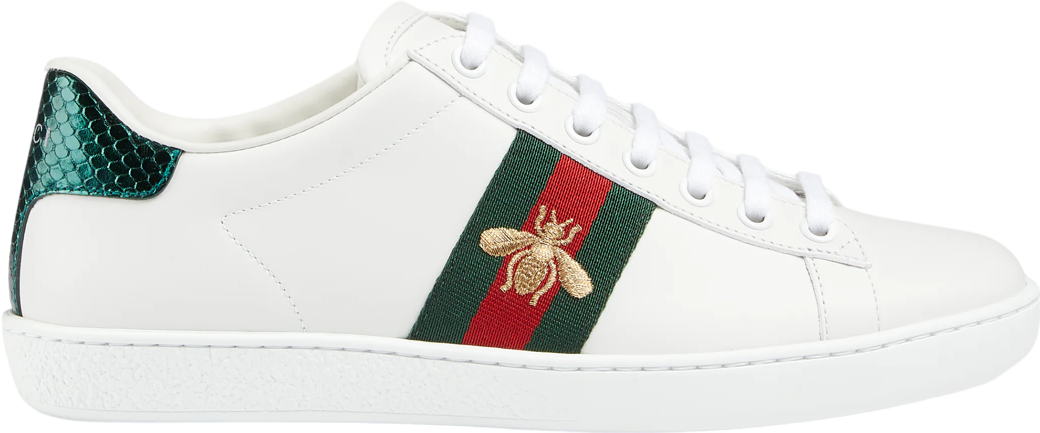 Gucci Ace With Bee WMNS White Leather