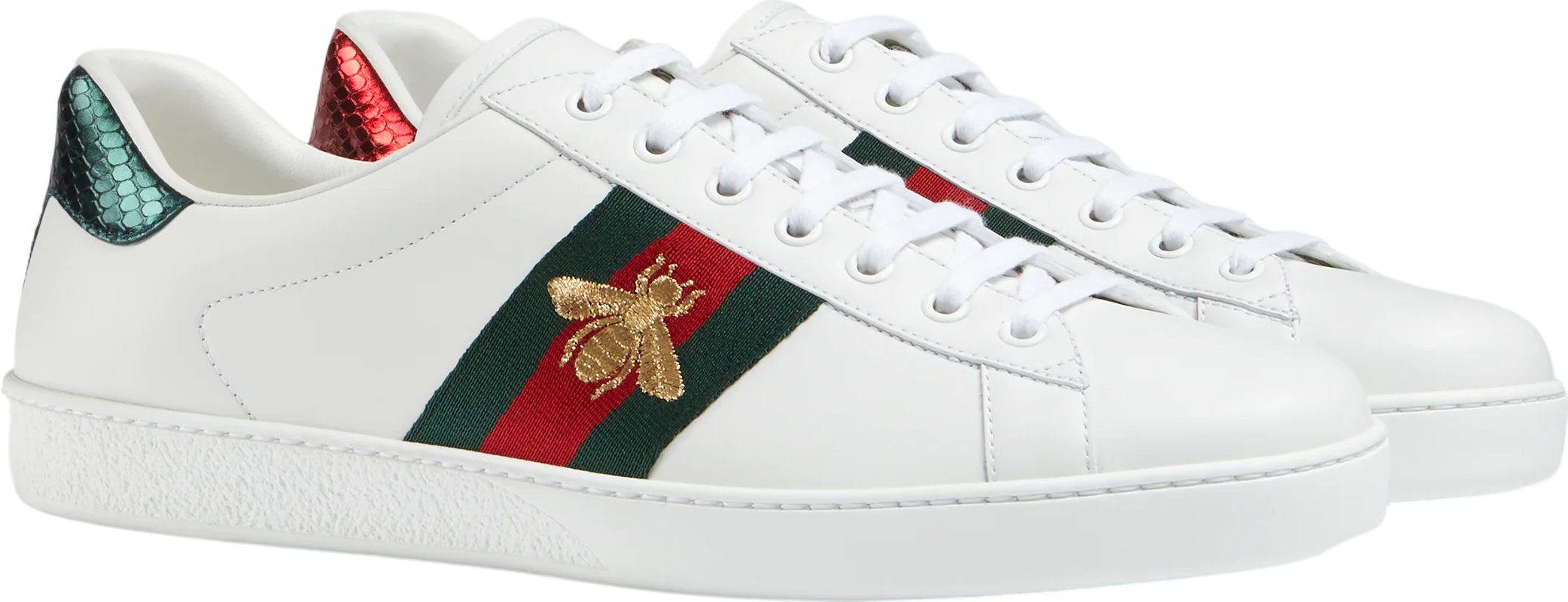 Gucci Ace With Embroidery White Leather