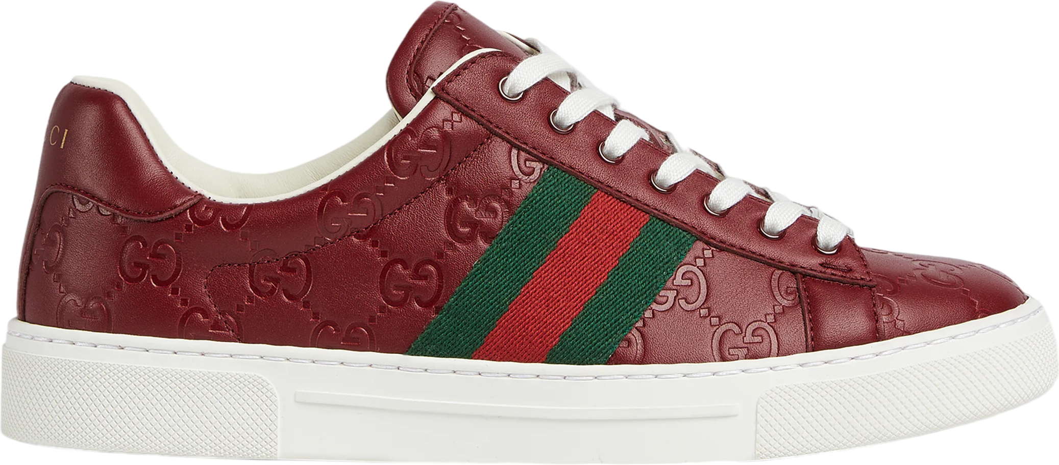 Gucci Ace With Web WMNS Rosso Ancora Gg Leather