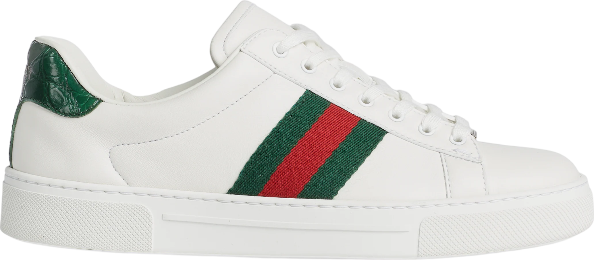 Gucci Ace With Web WMNS White Leather