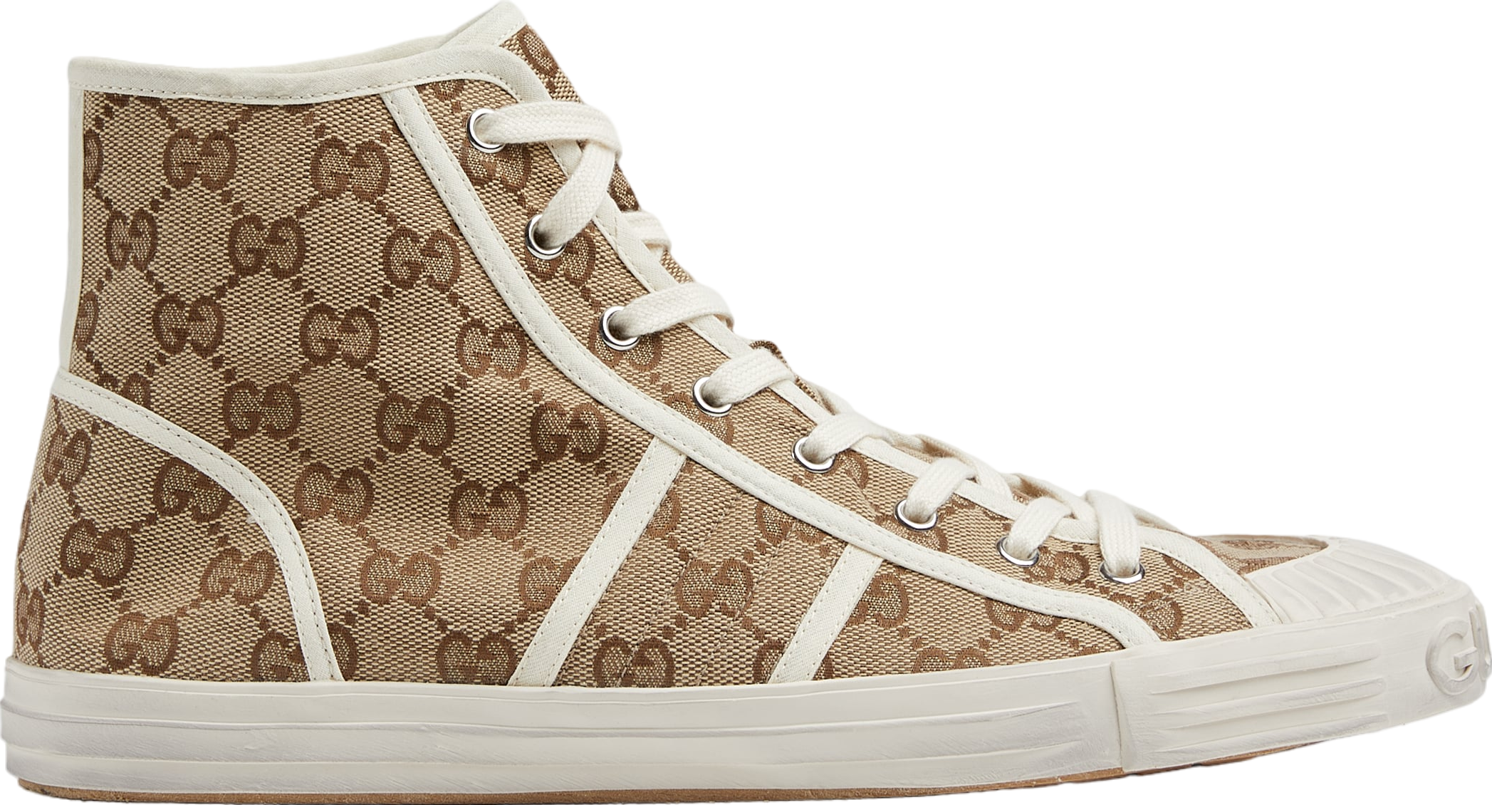 Gucci GG High Top Sneaker Beige / Ebony Gg Canvas