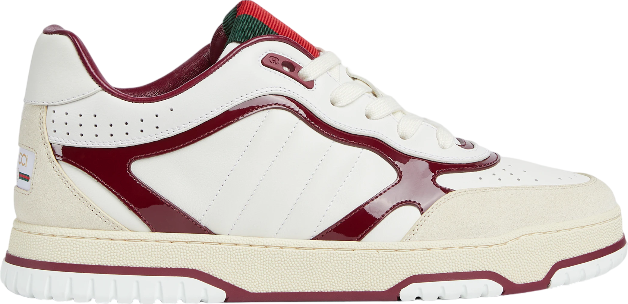 Gucci Re-Web White Leather / Burgundy