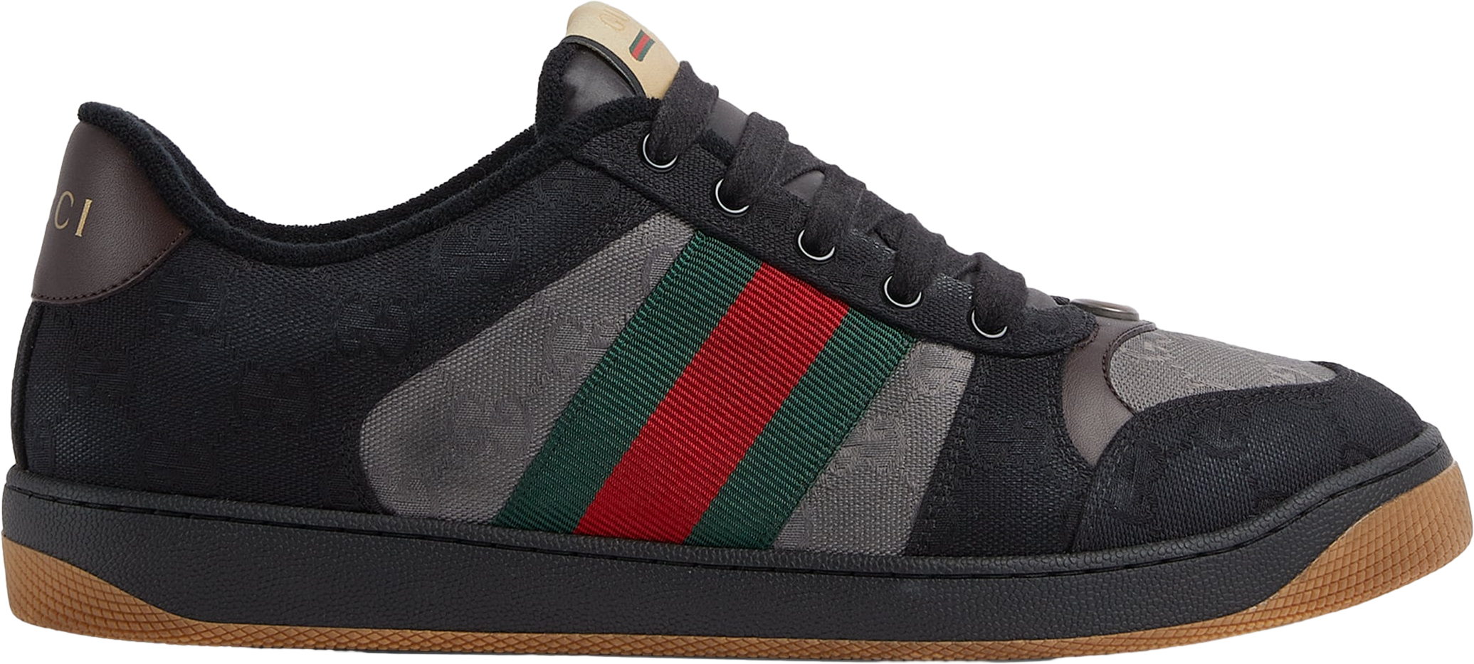 NWB Gucci Men\'s Screener Supreme GG Canvas Sneakers Black Grey Size UK 10.5 Gucci Screener Blue / Dark Blue Gg Supreme - Jun 2024  main image 2