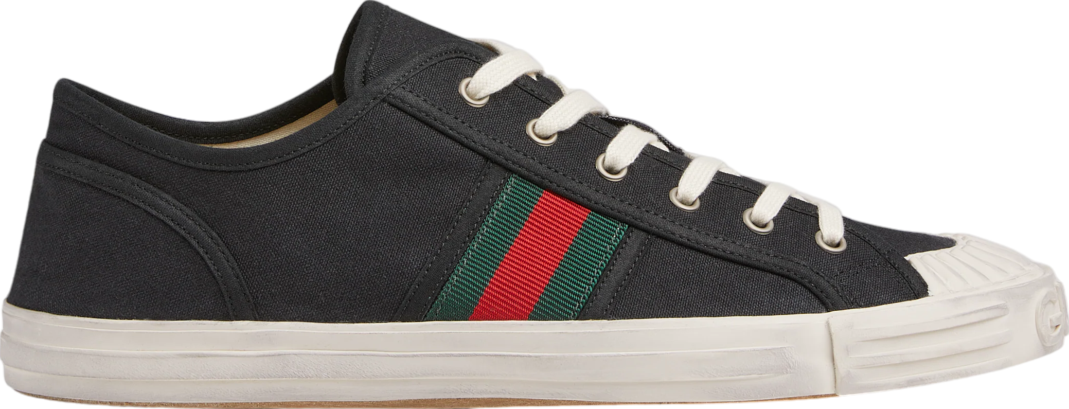 Gucci Sneaker With Web Black Cotton