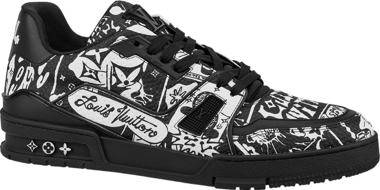 Louis Vuitton LV Trainer Black / White Graffiti #54 - Aug