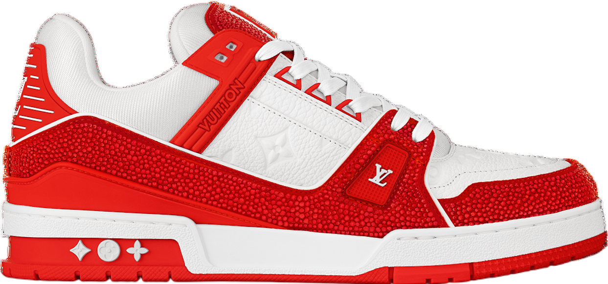 最終値下げLOUIS VUITTON レッド ホワイト スニーカー Louis Vuitton LV Trainer Blue / Qixi Festival - Aug 2024 - 1AD6BQ