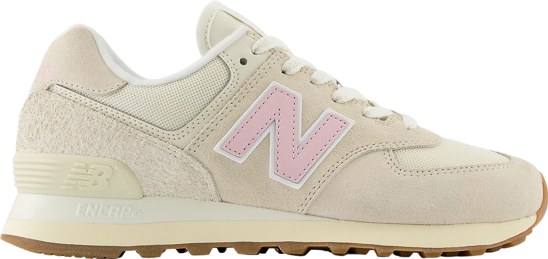 New Balance 574 WMNS Linen / Mid Century Pink / Gum