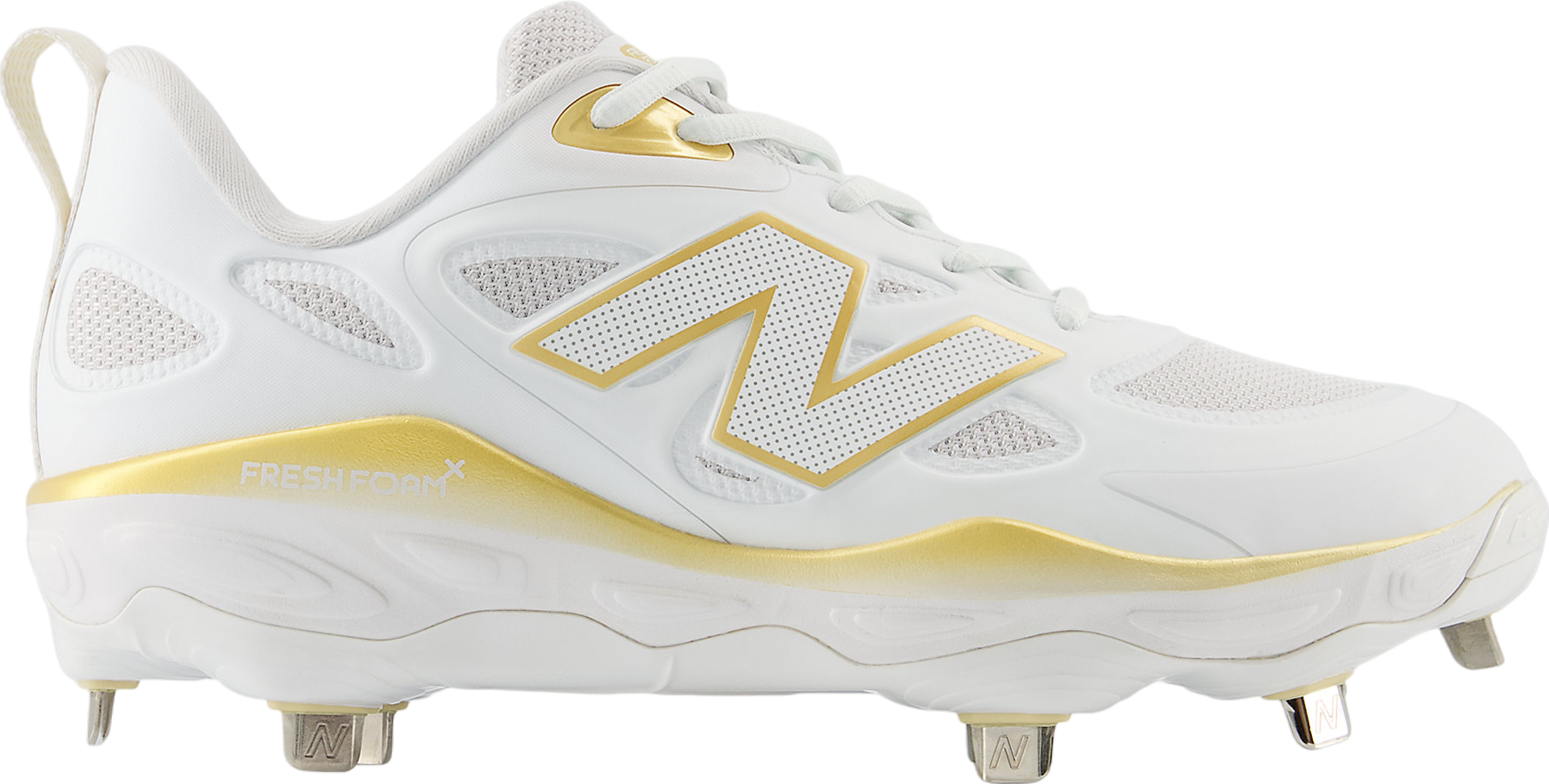 New Balance Fresh Foam シューズ ホワイト/ゴールド New Balance Women's Fresh Foam x Velo v4 Turf-Trainer