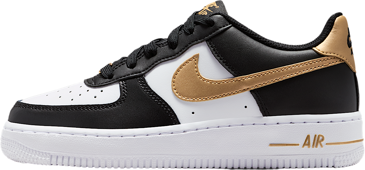 Nike Air Force 1 GS Black / White / Metallic Gold - Sep 2025