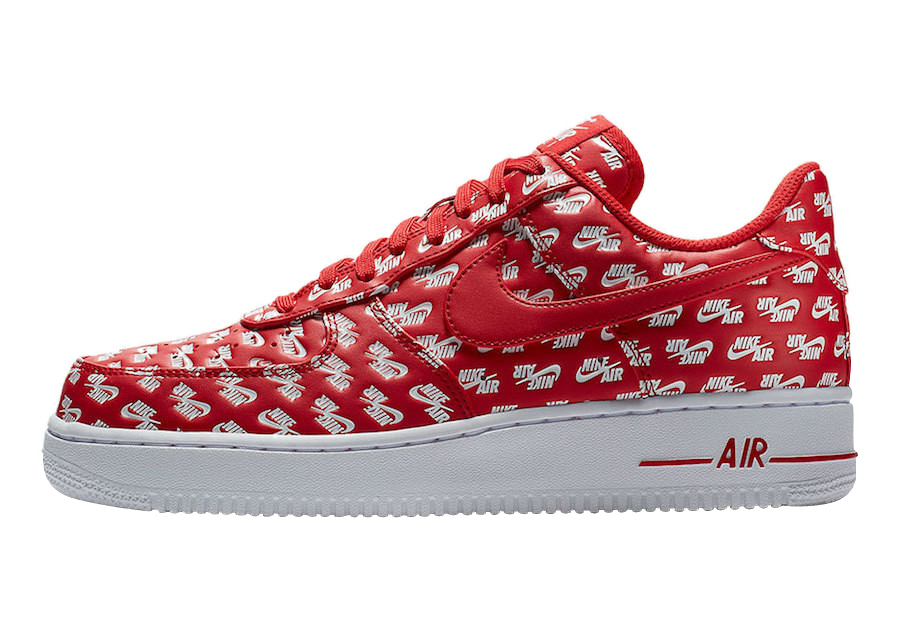 Nike Air Force 1 Low All Over Logo Red Sep 2017 AH8462 600 KicksOnFire