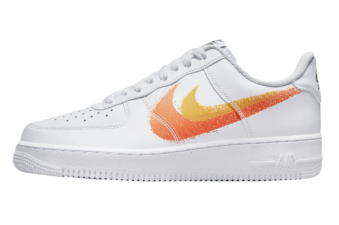 Nike Air Force 1 Low Spray Paint Swoosh White Orange