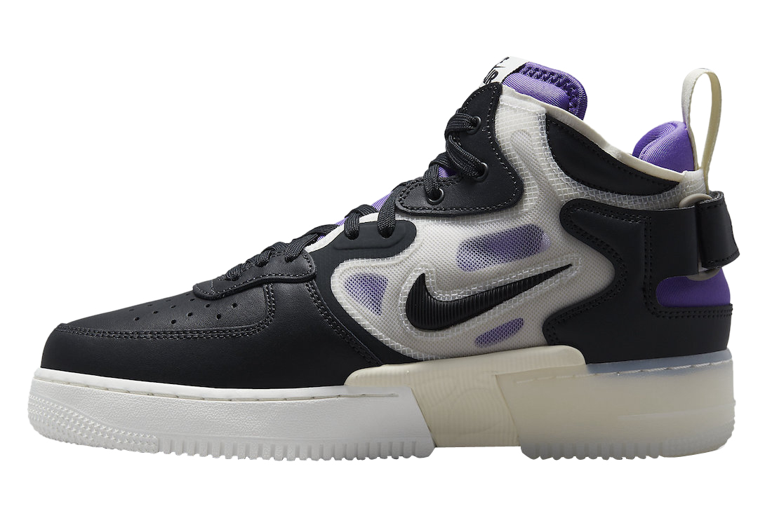 Nike Air Force 1 Mid React Black Purple - Oct 2022 - DQ1872  display picture 3