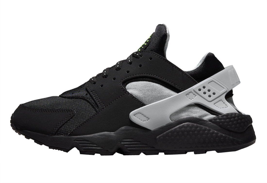 Nike Air Huarache Black Grey Neon Green