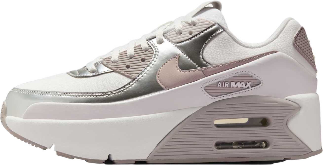 ☆nike☆ Air Max 90 LV8 W White Phantom llic Silver Blac Nike Air Max 90 LV8 White Phantom Metallic Silver Black